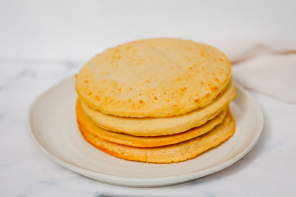 A plate of plain air fryer pancakes.