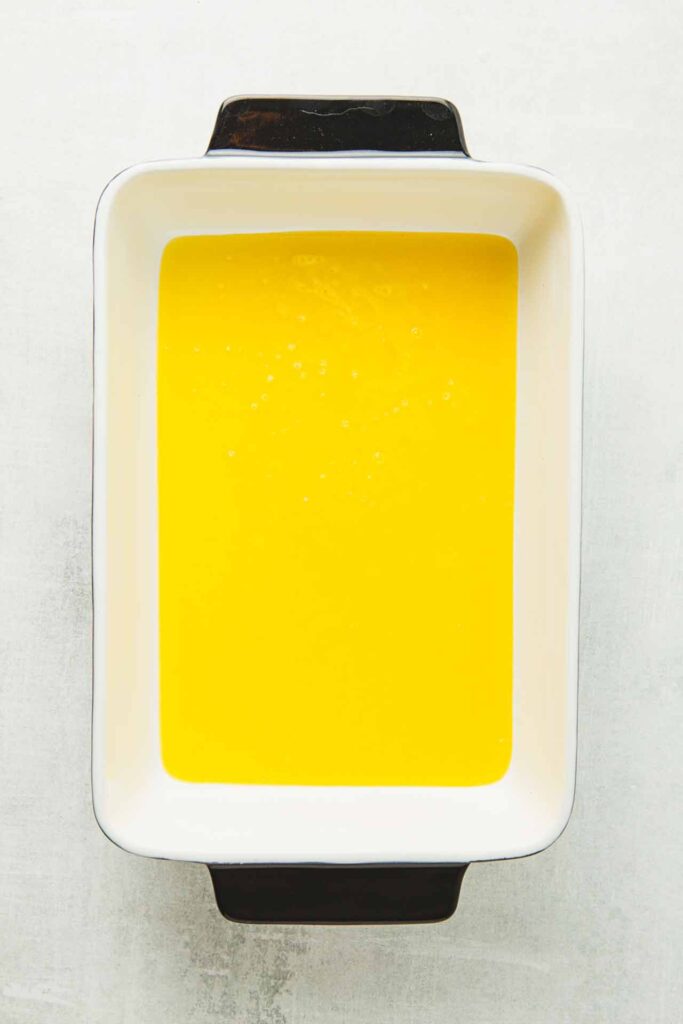 A dish of melted butter.