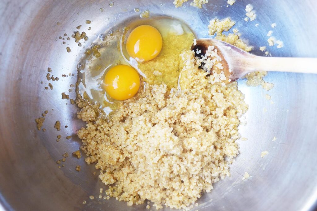 Gluten-Free Burger Bun ingredients in a mixing bowl.