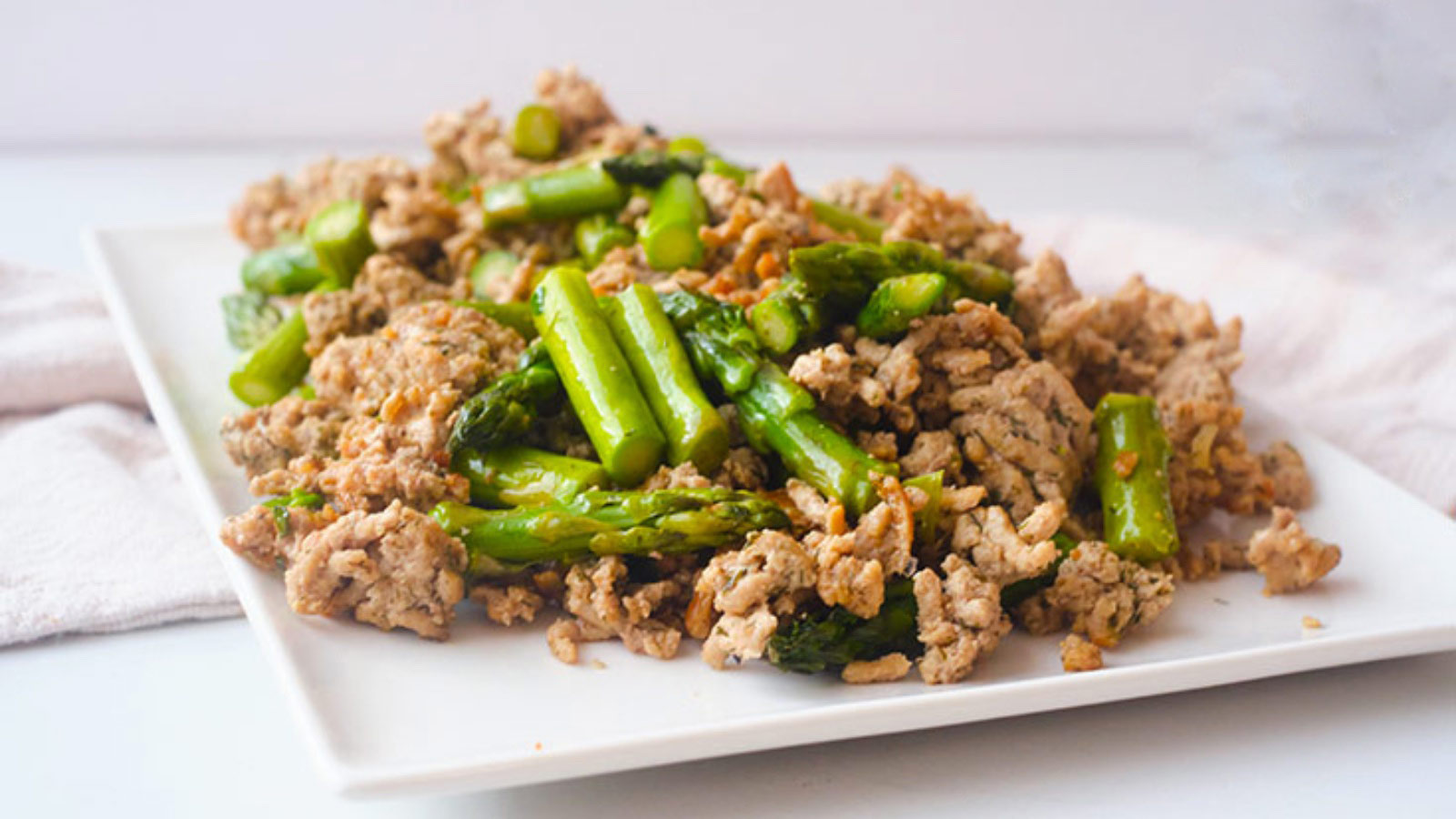 The finished Ground Turkey Dinner Skillet Recipe on a white, square platter.