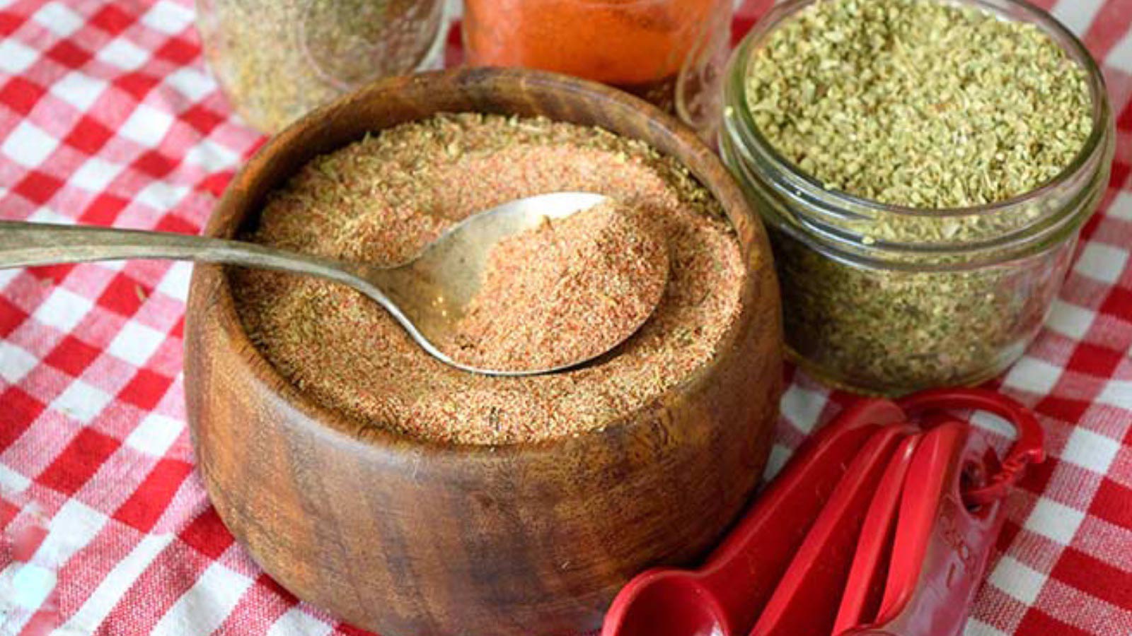 Mixed Cajun Seasoning sits in a bowl after just being whisked together.