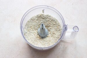 Oatmeal ground into flour in a food processor.