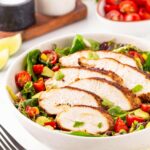 A white bowl filled with Southwest Salad.