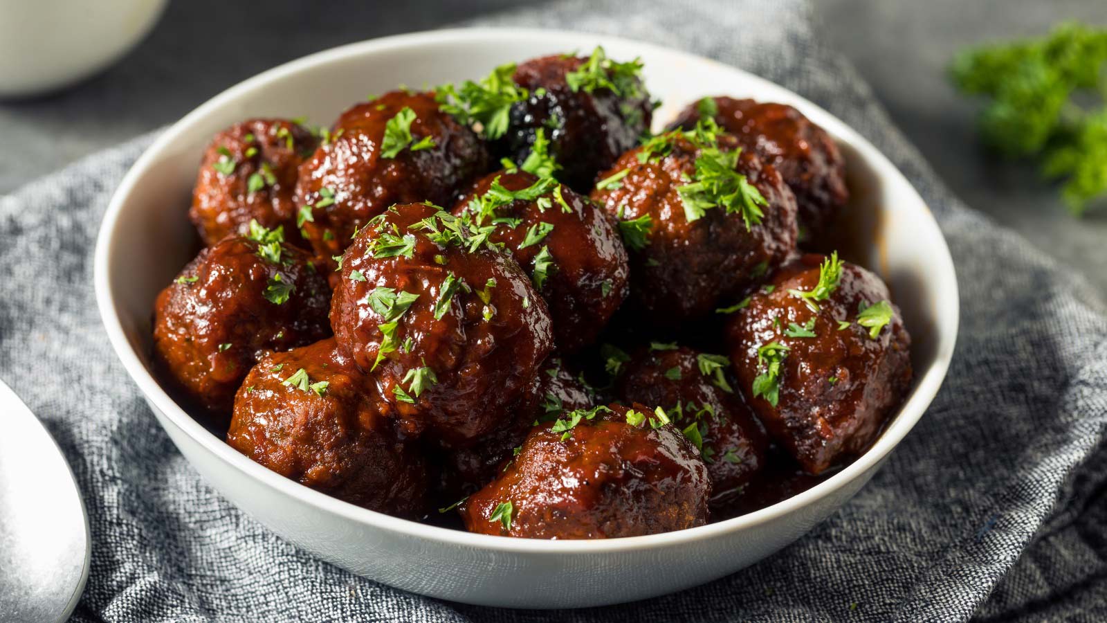 Homemade Crockpot Meatballs in a Bowl.