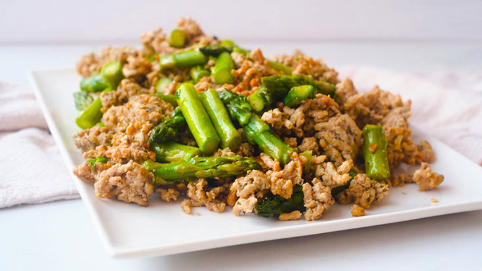 The finished Ground Turkey Dinner Skillet Recipe on a white, square platter.