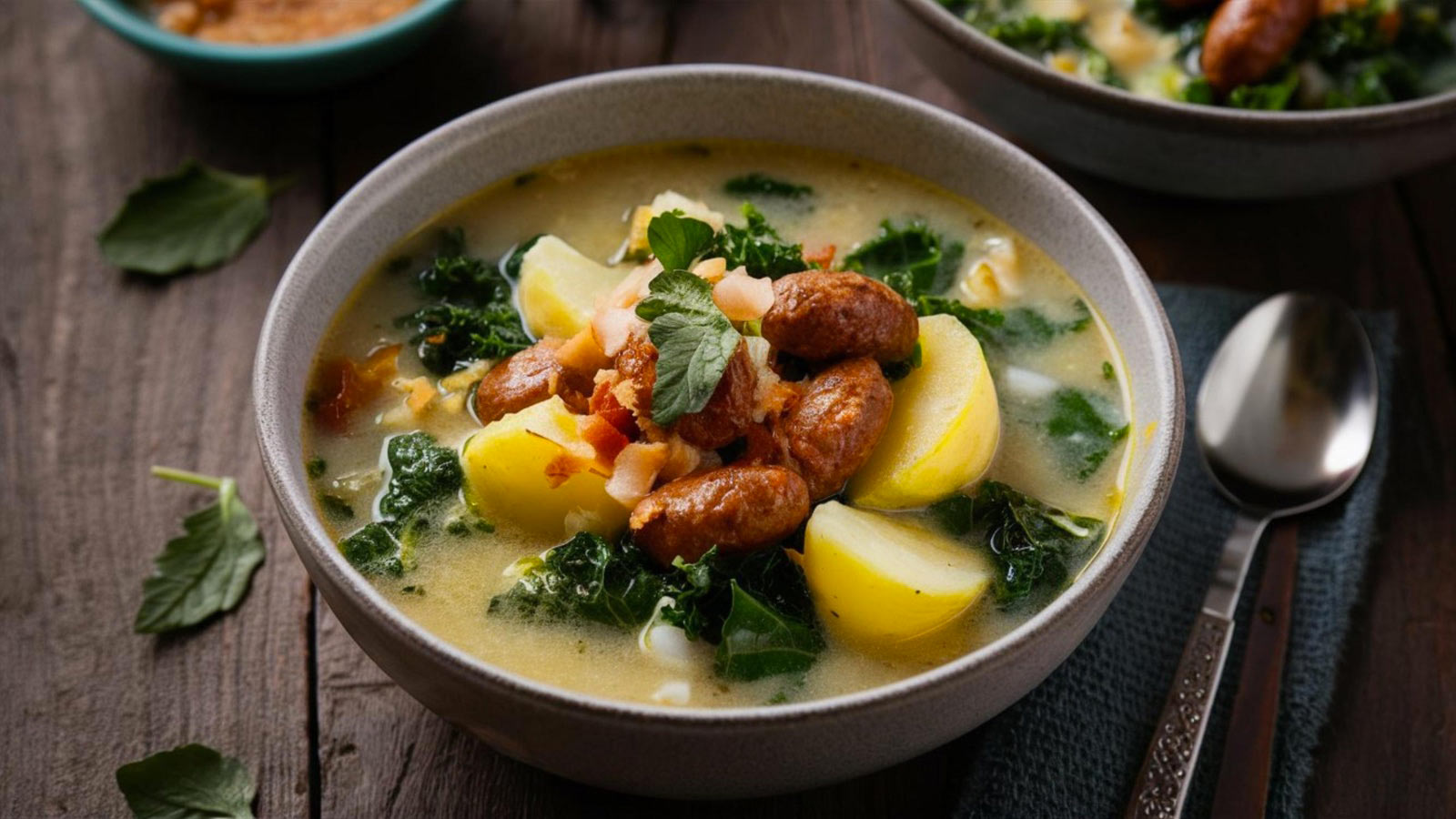 Zuppa Toscana: A hearty Italian soup with potatoes, kale, and Italian sausage, simmered in a creamy broth. It’s comforting and full of rich flavors.