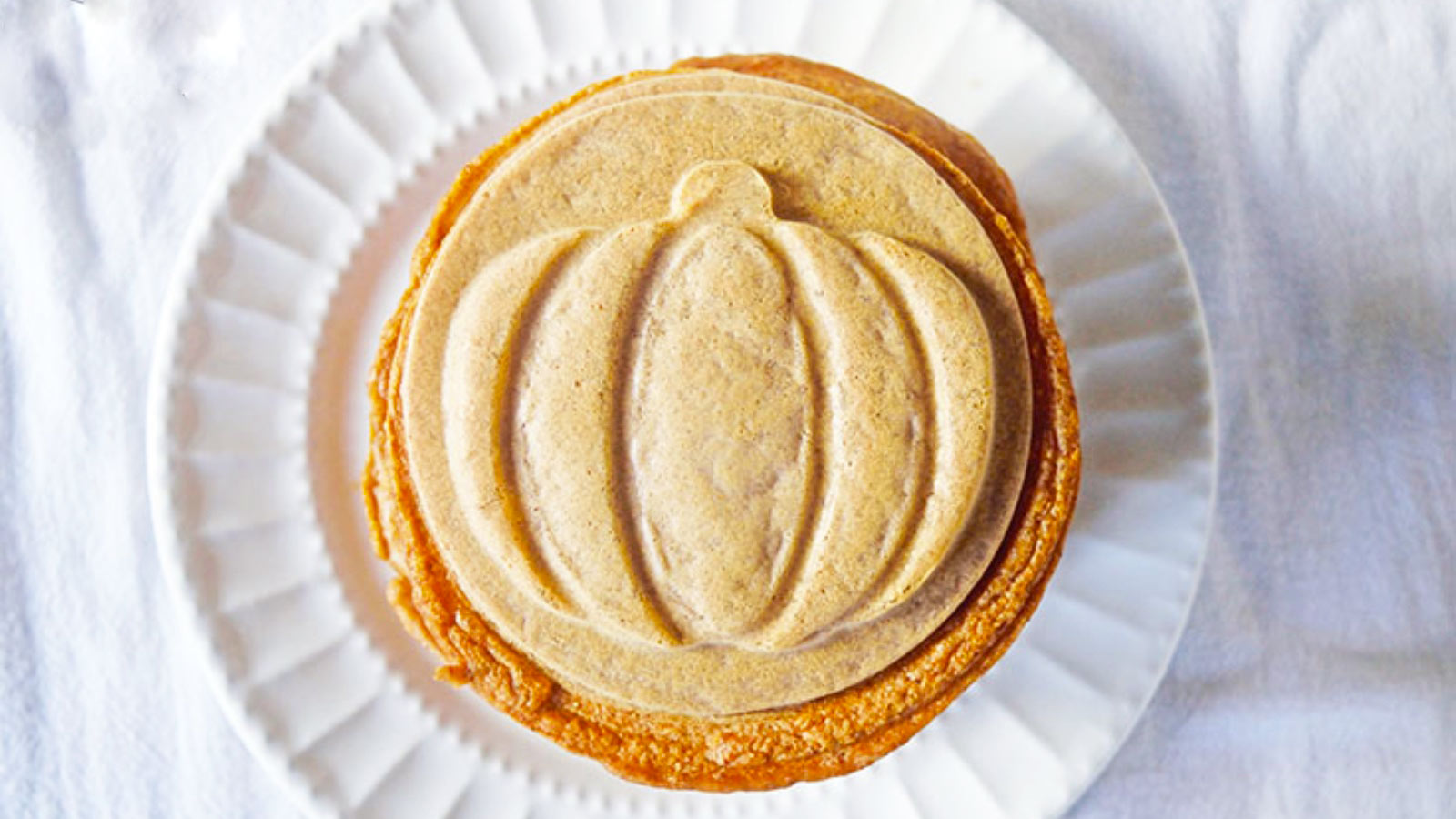 An overhead shot looking down on a stack of Pumpkin Spice Pancakes.