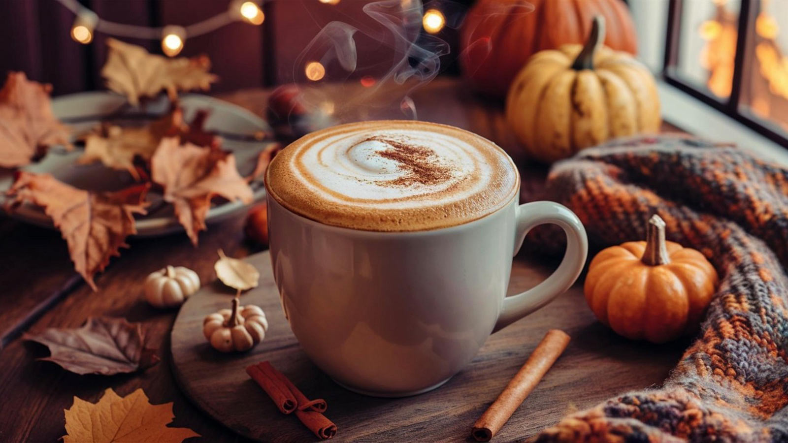 Pumpkin Spice Latte Warm, cozy, and spiced with cinnamon, nutmeg, and cloves, this fall favorite blends espresso with creamy pumpkin puree, topped with whipped cream and a dusting of spice.