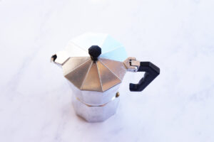 The top of the Moka pot screwed onto the bottom.