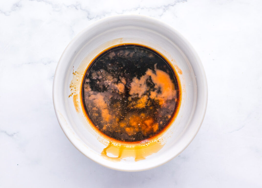 Sauce mixed in a bowl.