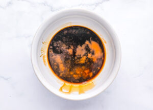 Sauce mixed in a bowl.