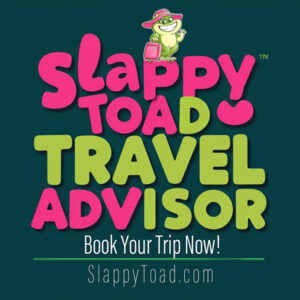Text ad for Slappy Toad Travel Services.