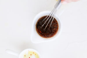Mixing dressing for Spring Roll Salad.