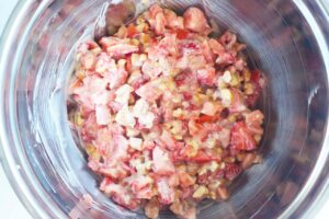 Mixed Strawberry Salad in a mixing bowl.
