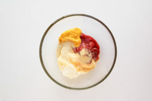 Sauce ingredients in a mixing bowl.