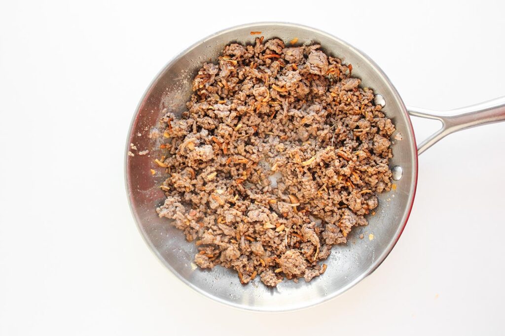 Cooked, ground meat with spices added.