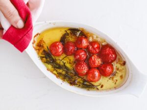 Baked tomato confit for Whipped Feta Dip.