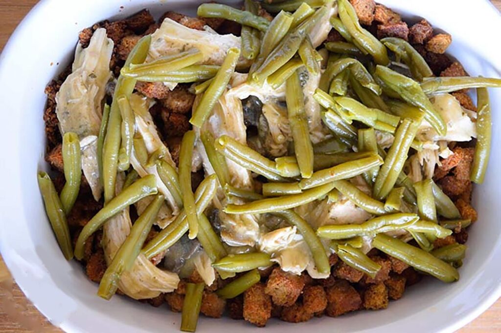 Layer the ingredients in your casserole dish.